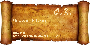 Orovan Kleon névjegykártya
